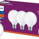Philips LED Frosted Non-Dimmable Globe G25 Light Bulb - Pack of 3 - EyeComfort Flicker Free - 3.8W = 40W - 350 Lumen - Soft White (2700K) - E26 Medium Base - Indoor - Title 20
