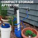 15FT Blue EVA Coil Garden Hose with Metal Fittings