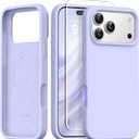 GONEZ Magnetic for iPhone 17 Pro Max Case, [Compatible with MagSafe] Anti-Scratch Microfiber Lining & Screen Protector, Silicone Camera Control, Shockproof Slim Phone Cover 6.9 inch, Lilac