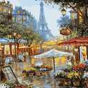 Newsight Paint by Numbers for Adults & Kids & Beginners DIY Acrylic Painting Gift Kits Drawing Paintwork with Paintbrushes(16 * 20 inch Street Under Eiffel Tower)