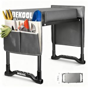 Dekool Garden Kneeler and Seat with Upgraded Wide & 3" Thick Kneeling Pad, Heavy Duty Garden Stool with 2 Large Tool Bags, Portable Bench for Planting, Weeding, Gardening Gifts for Women, Men, Seniors
