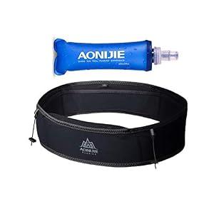 AONIJIE Hydration Belt Running Fanny Pack, with 250ml Soft Water Bottle Flask Phone Holder for Trailing Running Climbing Jogging Cycling Workout Fitness 3 Colors (Black, M/L)
