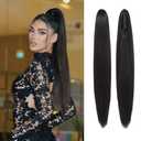 YKHJH Ponytail Extension,26" Claw Clip in Ponytail Hair Extensions,Long Straight Hair Clip Extensions for Women,Fluffy Natural Looking Synthetic Hairpiece for Daily Use (Coffee Brown)