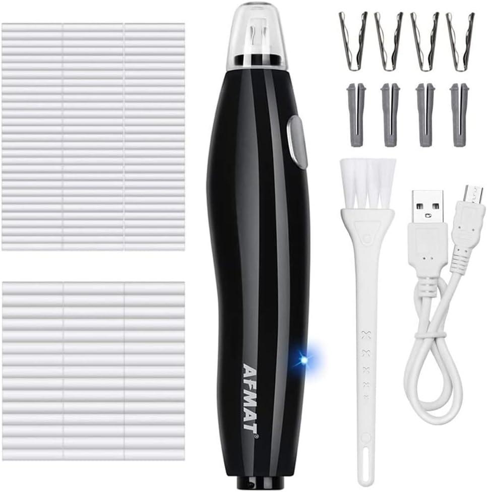 Electric Eraser for Artists, AFMAT Rechargeable Electric Eraser Kit,140 Refills for Drafting, Electric Pencil Eraser - Battery Operated for Drawing Pencils, Crafts, Arts (Black)
