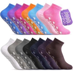 14 Pairs non slip socks for women Men Grip Socks unisex yoga Socks with Grips for Hospital Yoga Pilates