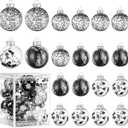 Christmas Ornaments Ball Set-Shatterproof Clear Plastic Decorative Baubles for Xmas Tree House Holiday Wedding Party Decoration,20pcs Black (Style 4)