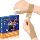 Precut Kinesiology Tape for Thumb Right, KTQUICK 12PCS Waterproof & Hypoallergenic Latex-Free Athletic Tape for Thumb Support, Wrist & Thumb Brace, Elastic Breathable Long-Lasting Thumb Tape (Beige)