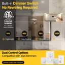 48 Inch Brushed Nickel Bathroom Vanity Light, Built-in Dimmer 2700K-6000K 2100LM LED, 360° Rotatable Bathroom Lights Over Mirror for Makeup, Shaving, Restroom, Powder Room ETL FCC