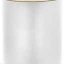 Kraftware 50274 Sophisticates W/Polished 14" Oval Waste Basket Wastebasket, White with Brass