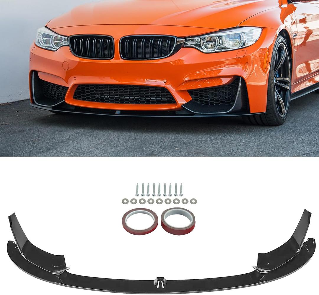 Front Bumper Lip Fit for F82 F83 M4 2014-2019,for 2015-2018 F80 M3 Glossy Black Front Bumper Spoiler Splitter ABS Front Splitter Bumper