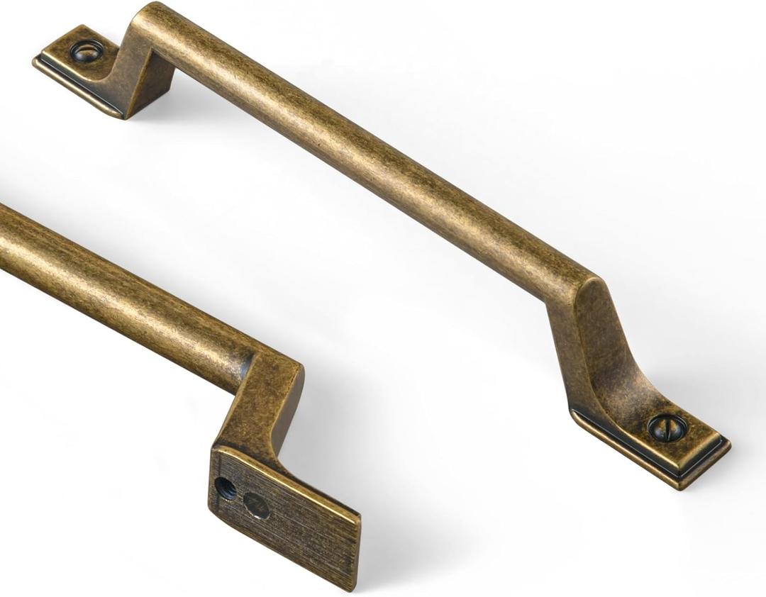 Goo-Ki Cabinet Pulls Antique Brass Drawer Pulls 5" c-c Zinc Alloy Cabinet Hardware - 6pack Vintage Brass Cabinet Handles for Kitchen Bar (5-1/16"(128mm) Center-Center)