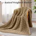 Anysay Knitted Weighted Blanket for Adult, Chunky Knit Weighted Throw for Sleep 60"*80" 20lbs, Cooling Breathable Machine Washable Fall Heavy Blanket for Room Decor (Beige, Queen)