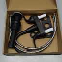 KPW Bathroom Sink Faucet 2 or 3 Hole Matte Black Centerset 4 Inch Bathroom Sink Faucet 2 Handle Plating Over ABS Plastic Non-Metallic Lavatory Bathroom Faucet with Pop up Drain Water Supply Hoses