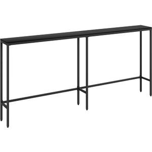 70.9" Console Table,Modern Extra Narrow Long Sofa Table Behind Couch,Skinny Entry Table with Black Metal Frame for Living Room, Hallway,Classic Black