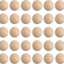 MANCHAP 30 PCS 2 Inch Wooden Ball, Unfinished Wood Balls, Natural Wood Spheres No Hole for Crafts, DIY Projects and Decoration