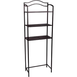 Household Essentials 3-Tier Over the Toilet Storage Shelf, Espresso Brown