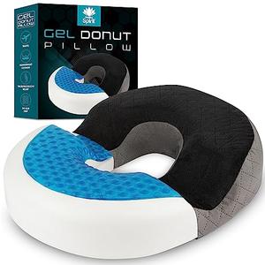 Healthy Spirit Gel Donut Pillow | Lifting Cushion | Donut Cushion for Tailbone Hemorrhoid Cushion Coccyx Sciatica Pregnancy Cushion (Grey/Black Velvet)