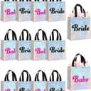 12 Pcs Bridesmaids Gift Bags Holographic Non-woven Reusable Tote Bag Bridal Shower Gifts Bag Bachelorette Party Decorations for Bridesmaid Proposal Engagement Wedding Party Favor Bags