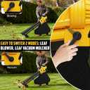3-in-1 Leaf Vacuum Cordless with Bag Compatible for Dewalt 20V Battery, Electric Leaf Mulcher & Leaf Vacuum with Bag 40L, Handheld Leaf Blowers for Lawn Care, 5 Speeds, Turbo Mode(Not Battery)