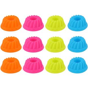 12Pcs Silicone Molds Cupcake, Reusable Muffins Liners Washable Non Stick Pumpkin Silicone Cupcake Molds Mini SiliconeMolds for Baking Pastry Muffin Molds