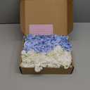 20 Pcs Blue and White Hydrangea Artificial Flowers Bulk, Faux Hydrangea Flowers Heads, Artificial Fake Silk Hydrangea Flowers with Stems, White Flowers Artificial for Decoration Wedding Dcor (White Blue)