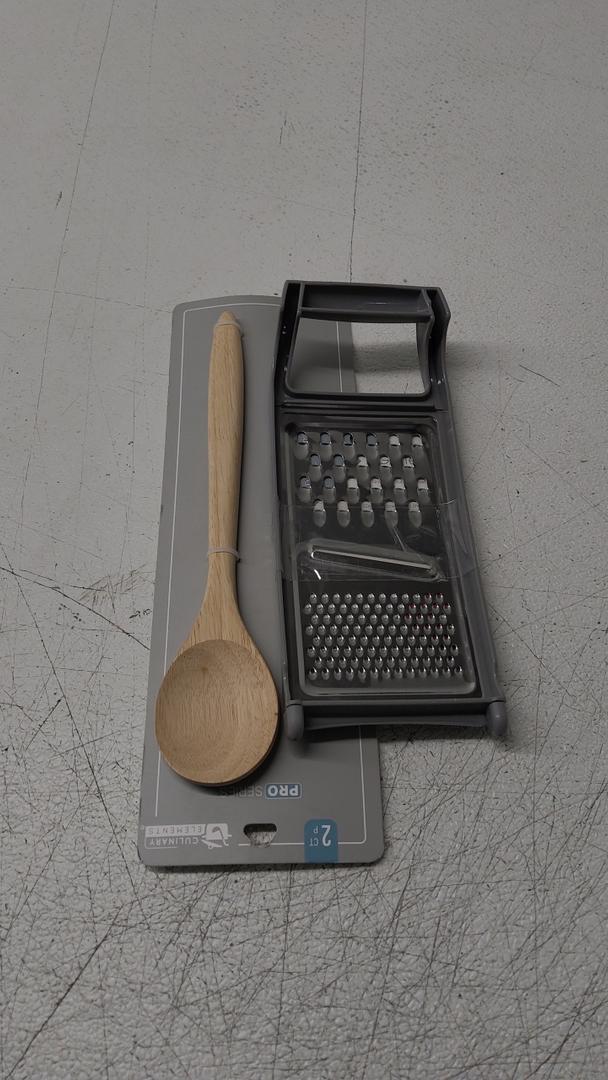 Set of 2: Grater + Wooden Mixing Spoon