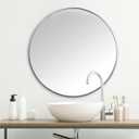 DEENZ Large 60cm Large Round Silver Wall Mounted Mirror Aluminium Frame Bathroom Living Room A Must have Mirror very good size