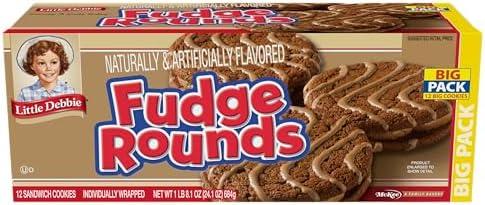 Pack of 3 Little Debbie Fudge Rounds Big Pack, 24.1 OZ Box, BB NOV 29/25