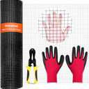 Hardware Cloth 1 inch 48 x 100 ft, 19 Gauge Square Vinyl Coated Galvanized Wire Metal Mesh Roll, Black PVC Chicken Wire Fencing for Poultry Cage Home Improvement Projects