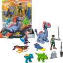 Fisher-Price Imaginext Jurassic World Rebirth Action Figure Set with 1 3-inch Human, 5 Dinosaurs, Toy Launcher & Accessories