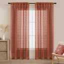 Guken Sheer Curtains 72 Inch Length 2 Panels Sets for Living Room Bedroom 38 Inch Width Farmhouse Boho Drapes Light Filtering Pom Pom Curtains Tufted Semi Sheer Kids Rod Pocket,Cream,W38xL72