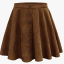 Basic Versatile Stretchy Elastic Waist Flared Casual Mini Skater Skirt/Pleated Plaid Skirt for Women, Brown, M