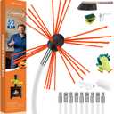 Bluesea 30 Feet Chimney Sweep Kit, Ergonomic Chimney Cleaning Kit, Extends Up to 30 Feet, Chimney Cleaner, Chimney Cleaning Tools, Chimney Cleaning System with Strong Brush, 9 Flexible Chimney Rods