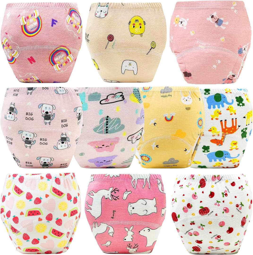 Upairy Training Pants Potty Underwear 100% Cotton for 2T-6T(10PCS,M)