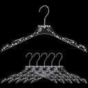 Yalikop 5 Pcs Pearl Acrylic Trim Hangers Bride Hanger for Wedding Dress Bridal Hangers for Wedding Party Gift