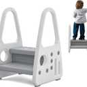 Toddler Step Stool for Kitchen Counter Bathroom Sink Toilet Potty Training Children Step Ladder Step Stool for Kids with Safety Handles (Two Floor)