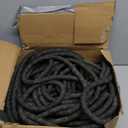 PowerFlow Garden Hose, NON-EXPANDABLE 100ft Premium Quality Stainless Steel Metal Water Hose with Durable Fabric Skin, Hose For Commercial, Residential Use, Bonus 10-way Spray Nozzle (100 Ft, Black)