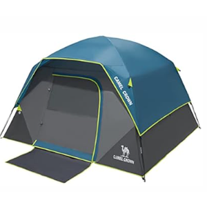 CAMEL CROWN Tents for Camping 4/8 Person Waterproof Quick Setup Folding Outdoor Backpacking Tents 4 People Family Hiking (Brown)