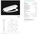 Centoco Eljer Emblem Elongated Toilet Seat with Square Front, Closed Front with Cover, Residential, Plastic, Made in the USA, EMB601-306, Natural