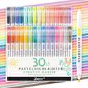 30 Count Dual-Tip Highlighters, 30 Pastel Colors Fine & Bold Tip, Quick-Dry Non-Bleeding Highlighter Markers for Bible Journaling,School,Office,Notes 30 Colors Highlighters - (Starry Sky+Color)