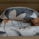 MOSISO 8x10 Area Rug for Living Room, Soft Non Slip Ink-Style Large Flowers Low Pile Carpet, Faux Wool Rectangular Washable Floor Mat for Home Decor Bedside Bedroom Diningroom, Beige