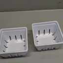 ZEAYEA Set of 2 Melamine Berry Basket, Berry Bowl With Holes, Square Kitchen Fruit Basket for Christmas, 5" Colander for Strawberry, Grape, Cherry, Berries, Veggies