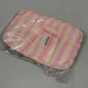 Toiletry Bag for Women Travel Water-resistant Cosmetic Bag Fashion Stripes Makeup Bag with Hanging Hook Preppy for Store Toiletries Cosmetic Accessories Medium Pink