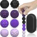 Silicone Magnetic Balls, Fidget Toys for Adutls & Teens, 6PCS Strees Balls Sensory Toy, Quiet Magnet Desk Fidgets with Textured, ADHD Anxiety Relief Items, Fun Stocking Suffers Gifts (Purple+Black)