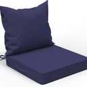 COZEER Patio Chair Cushions 24x24 Inch, Waterproof Fade Resistant Outdoor Cushions for Patio Furniture, Edge Binding Design with Handle, Adjustable Straps & Hook and Loop Fastener