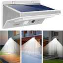 iThird Solar Lights Outdoor Motion Sensor, LED Solar Powered Outdoor Lights Stainless Steel Solar Security Light for Yard Patio Garage Porch Waterproof 3 Modes Flood Light Super Bright(Daylight)