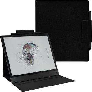 Magnetic Stand Case for Onyx Boox Tablet Note Air 5 C/Note Air 4 C/Note Air 3 C (2025/2024/2023 Released) Ultra-Thin Leather Cover with Magnetic Pen Buckle, Auto Sleep/Wake (Cloth Black)