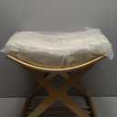 CHSSIH Vanity Stool Chair for Makeup - Small Backless Leather Stool for Vanity - Modern Ottoman Bench Seat with Metal X Legs, Footstool for Bathroom & Living Room - Gold