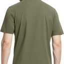 Men's Business Long and Short Sleeve Polo Shirts Mercerized Cotton Blend Casual Stylish Collared Shirts (Green, XL)