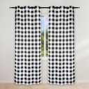 Simple Deluxe Buffalo Check Blackout Curtains Panels for Living Room, Bedroom Farmhouse Courtyard Style Room Darkening Thermal Insulated Plaid Grommet Curtain, 37" W x 84" L, Black and White (37"W x 84"L (Pack of 2))